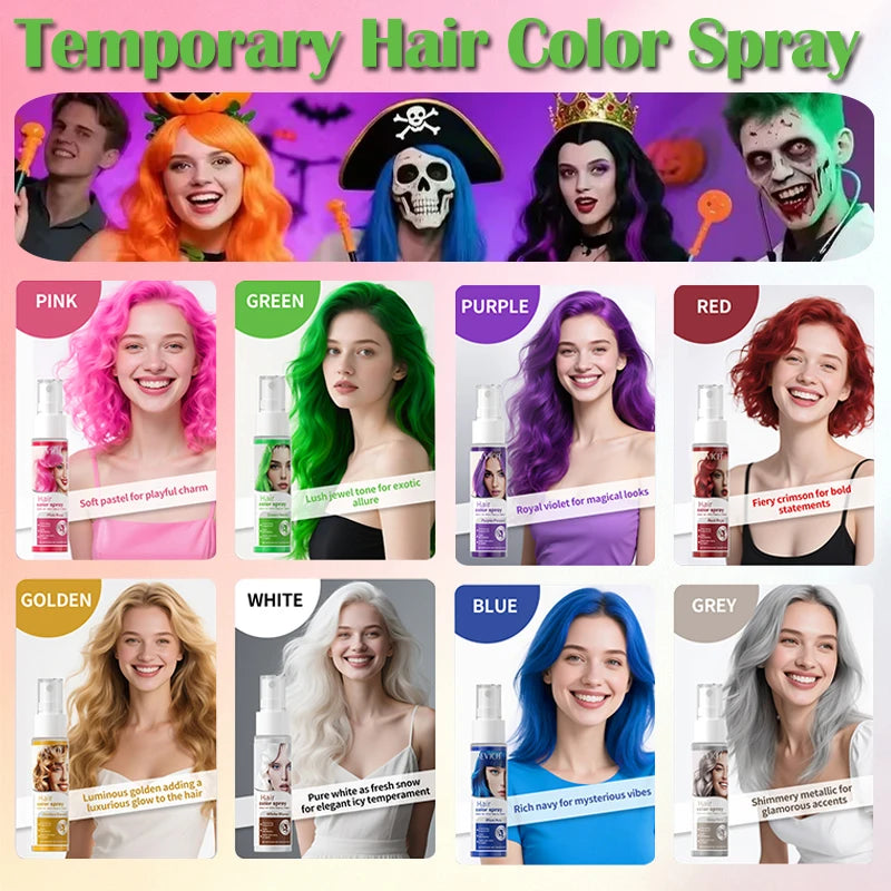 8 Colors Hair Color Spray Temporary Hair Colour Spray Disposable Hair