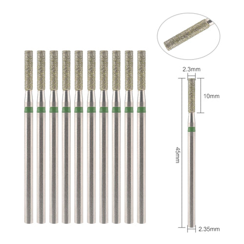 10Pcs Diamond Milling Cutter For Manicure Electric Nail Drill Bits