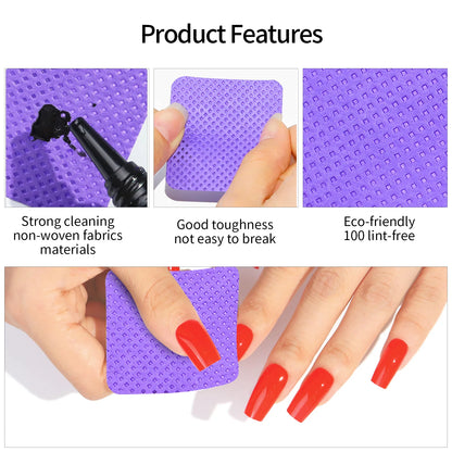 Lint-Free Nail Polish Remover Cotton Wipes UV Gel Tips Remover Cleaner