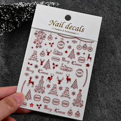 Winter Christmas Atmosphere Nail Stickers Snowman Snowflake Wapiti