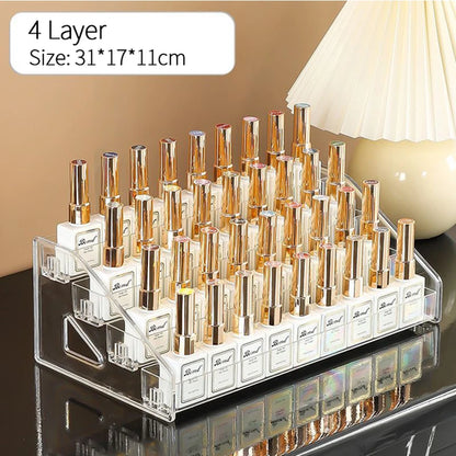 3/4/5/6/7 Layers Acrylic Nail Polish Display Rack Transparent Cosmetic