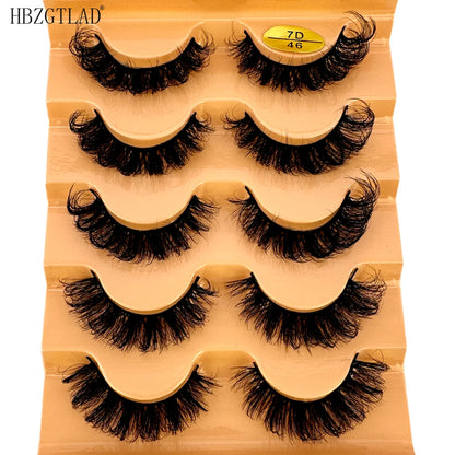 Cat Eye Eyelashes 3D Natural False Lashes D Curl Fluffy Soft Cross 5