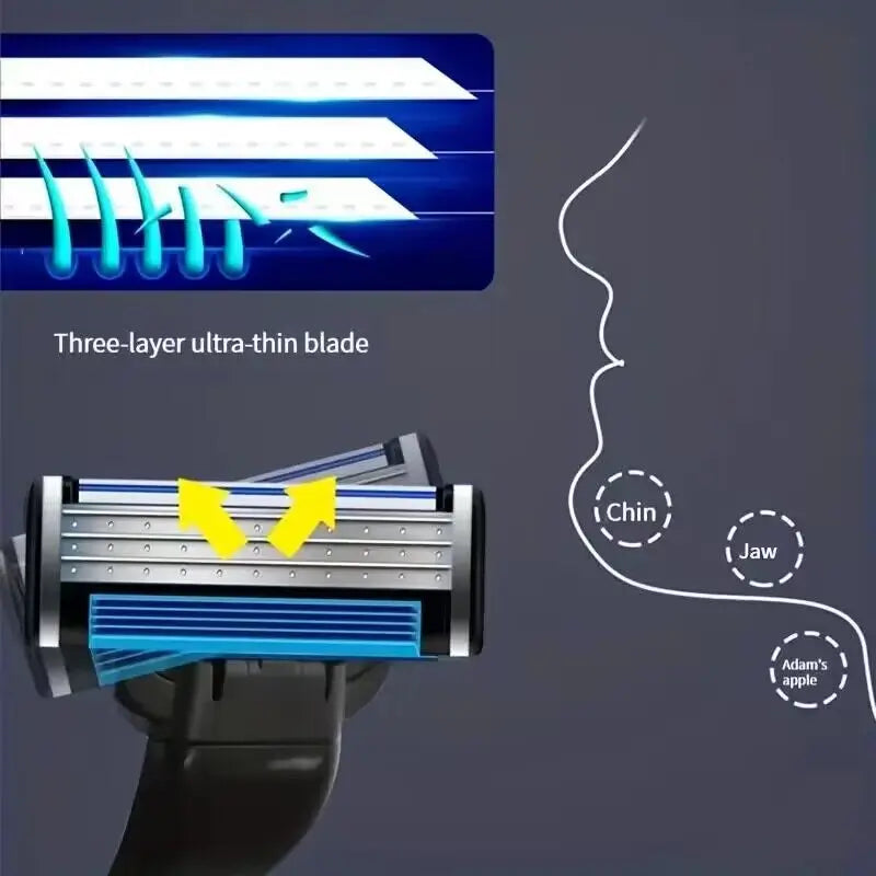 Three-layer Blade Manual Shaver Razor Blade Manual 3-layer Shaving