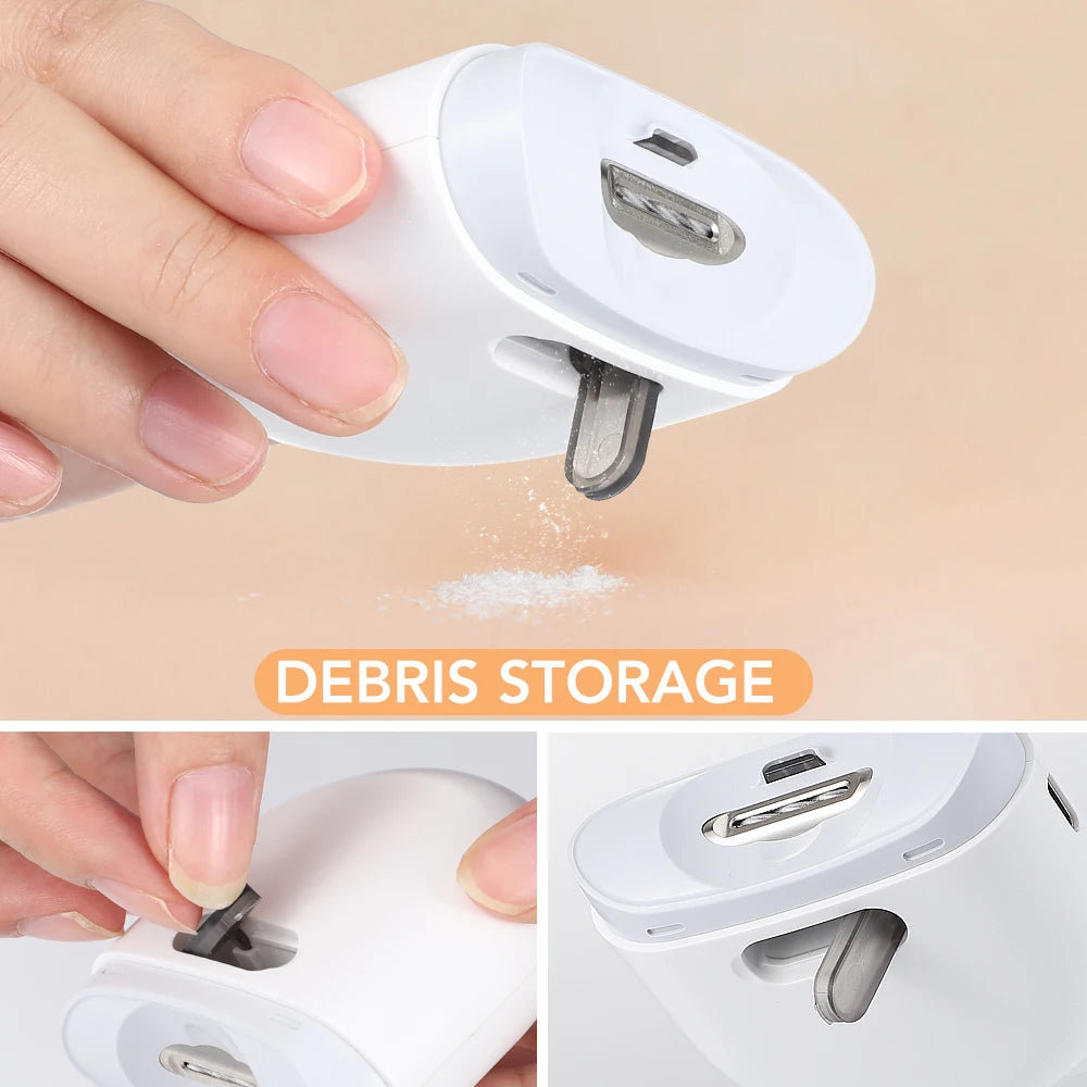 Electric Nail Clipper With LED Light Automatic Nail Polishing Grinder