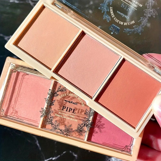 Three Color Blush Nude Makeup Natural Matte Milk Tea Color Orange Long