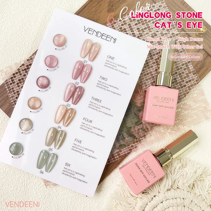 Vendeeni 6 Colors Magnetic Cat Eye Gel Nail Polish Set Pink UV LED