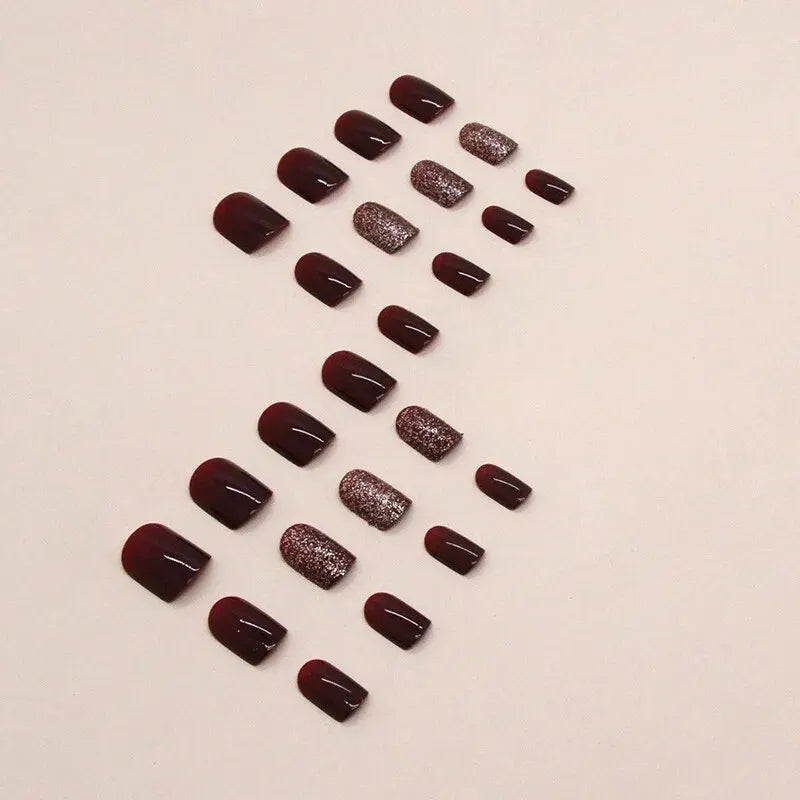 24 PCs Fake Nails with 1 Nail Glue and 1 Nail File