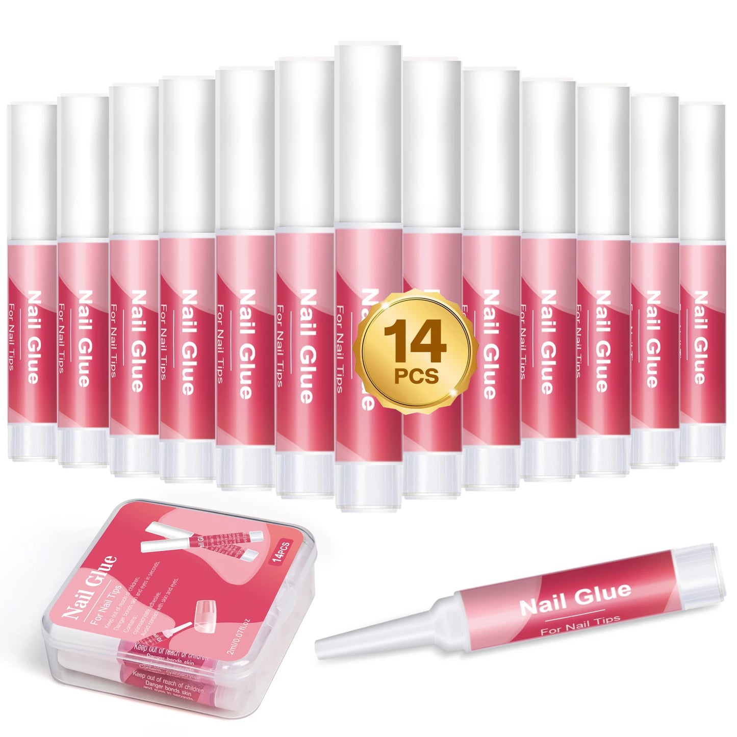 14PCS Nail Glue for Press on Nails for Nail Tips Acrylic Nail Glue