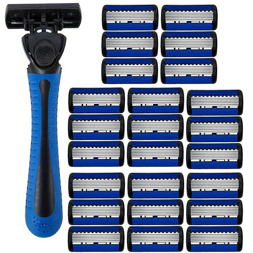 6-layer razor blade, men's stainless steel blade, classic water washed