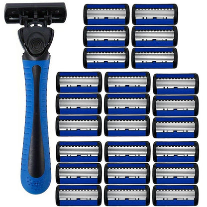 6-layer razor blade, men's stainless steel blade, classic water washed