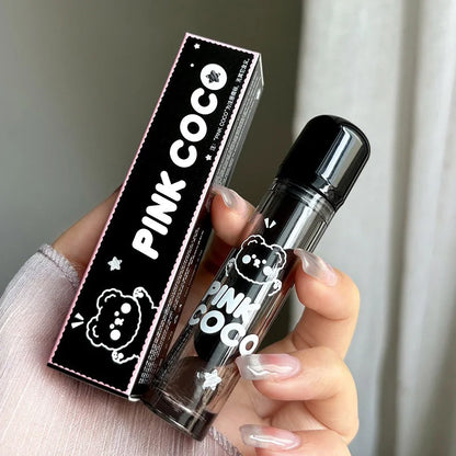 PINKCOCO Bear Doodle Mirror Lip Glaze — Long-Lasting Shiny Lip Gloss,