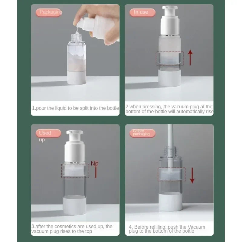 15ml 30ml 50ml 80ml 100ml Clear Airless Cosmetic Cream Pump Bottle