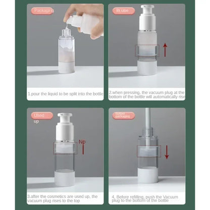 15ml 30ml 50ml 80ml 100ml Clear Airless Cosmetic Cream Pump Bottle