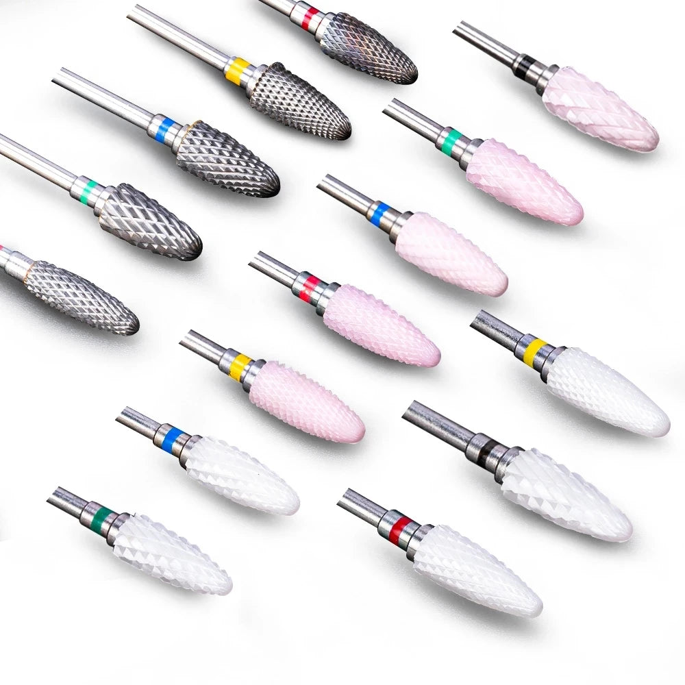 Ceramic Carbide Nail Drill Bit Rotate Burr Milling Nail Cutter Bits