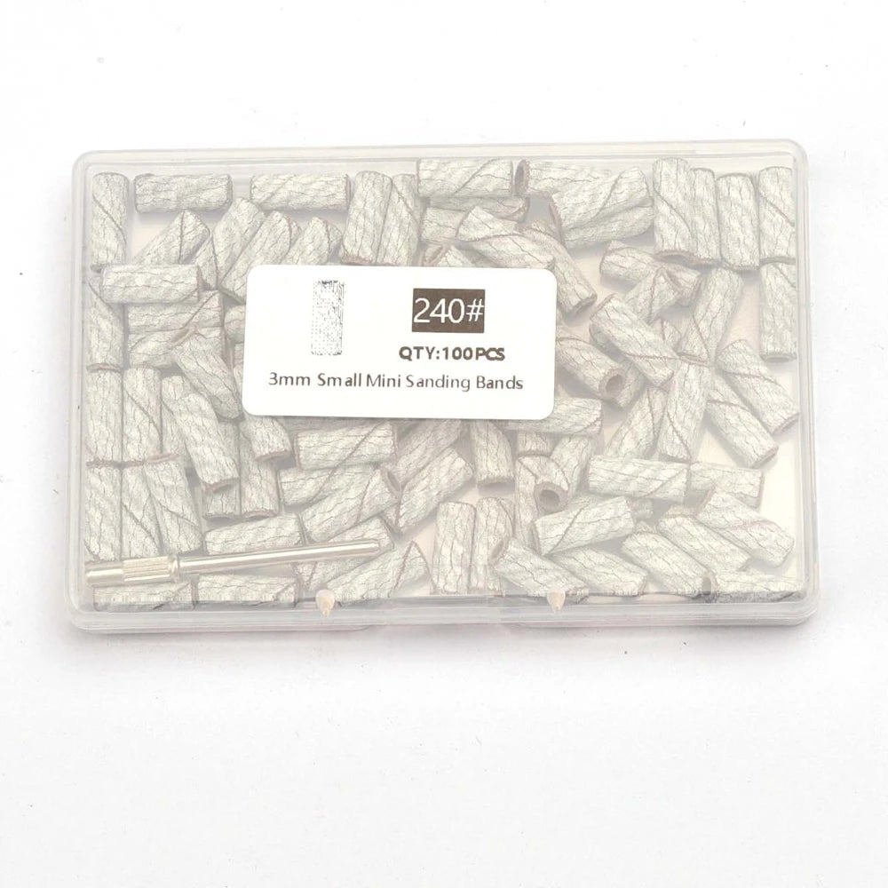 100pcs 3.1mm Mini Sanding Bands Kits Nail Drill Bits Mandrel Sets