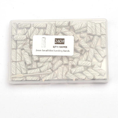 100pcs 3.1mm Mini Sanding Bands Kits Nail Drill Bits Mandrel Sets