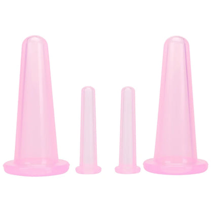 4PCS Silicone Vacuum Cupping Massage Jars Anti Cellulite Massage