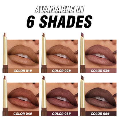 Matte 6-colors Lip Liner Pencil Bevel Design Nib Lip Contour Lipstick