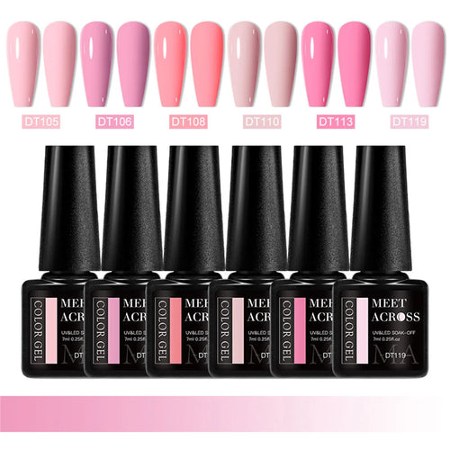 6pcs Gel Nail Polish Set HEMA Free 7ml Semi Permanent Soak Off UV Gel