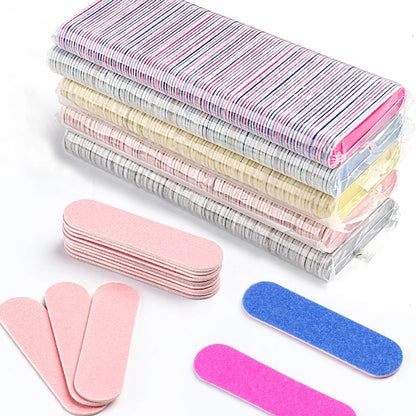 Double Side Nail Files Mini Wood Sanding Buffer Block Set For Gel
