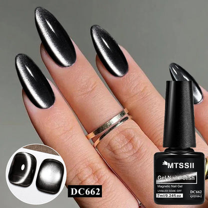 7ml Dark Coffee Glass Magnetic Gel Nail Polish Gentle Moonlight Gel