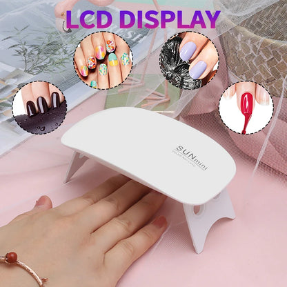 Mini Nail Polish Glue Drying Baking Lamp USB Interface Folding Mouse