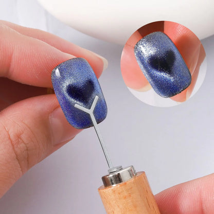 2Pcs Y-shaped Love Heart Magnetic Auxiliary Tool Cat's Eye Match with
