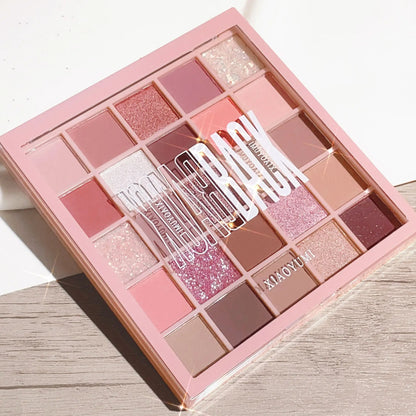 25 Colors Eyeshadow Palette High Gloss Cement Grey Rose Brown Color
