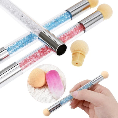 Double-ended Gradient Shading Pen Dotting Brush Head Sponge Rhinestone