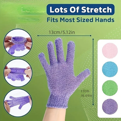 1-10pcs Colourful Exfoliating Gloves, Bath Gloves For Shower, Double