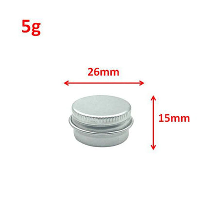 10Pcs 5g 10g 15g 20g 30g 50g Empty Silver Aluminum Tins Cans Screw Top