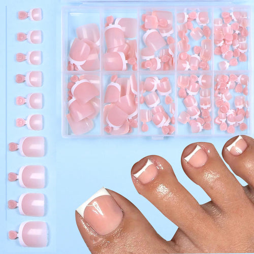 120pcs -box Almond  White French Fake nails for Stylish Women & Girls,