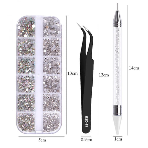4Pc/Set Nails Art Accesorios Rhinestones 3D Crystal DIY Decorations
