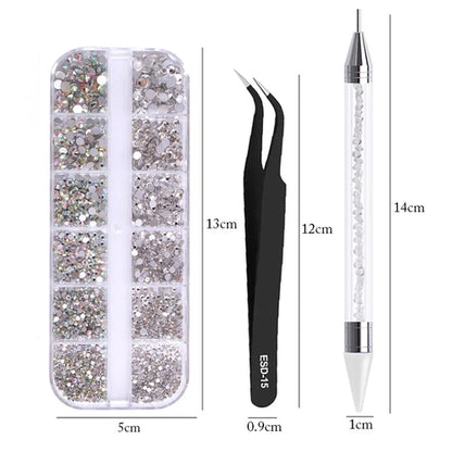 4Pc/Set Nails Art Accesorios Rhinestones 3D Crystal DIY Decorations