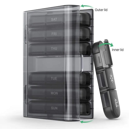 Pill Box 7 Days Organizer 21/14 Grids 3 Times One Day Portable Travel