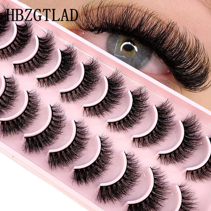 HBZGTLAD New 10 Pairs Natural False Eyelashes Fake Lashes Long Makeup
