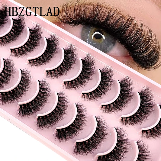 HBZGTLAD New 10 Pairs Natural False Eyelashes Fake Lashes Long Makeup