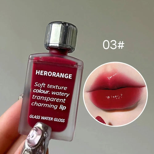Lightly Glass Water Gloss Herorange Lip Glaze Mirror Moisturizing