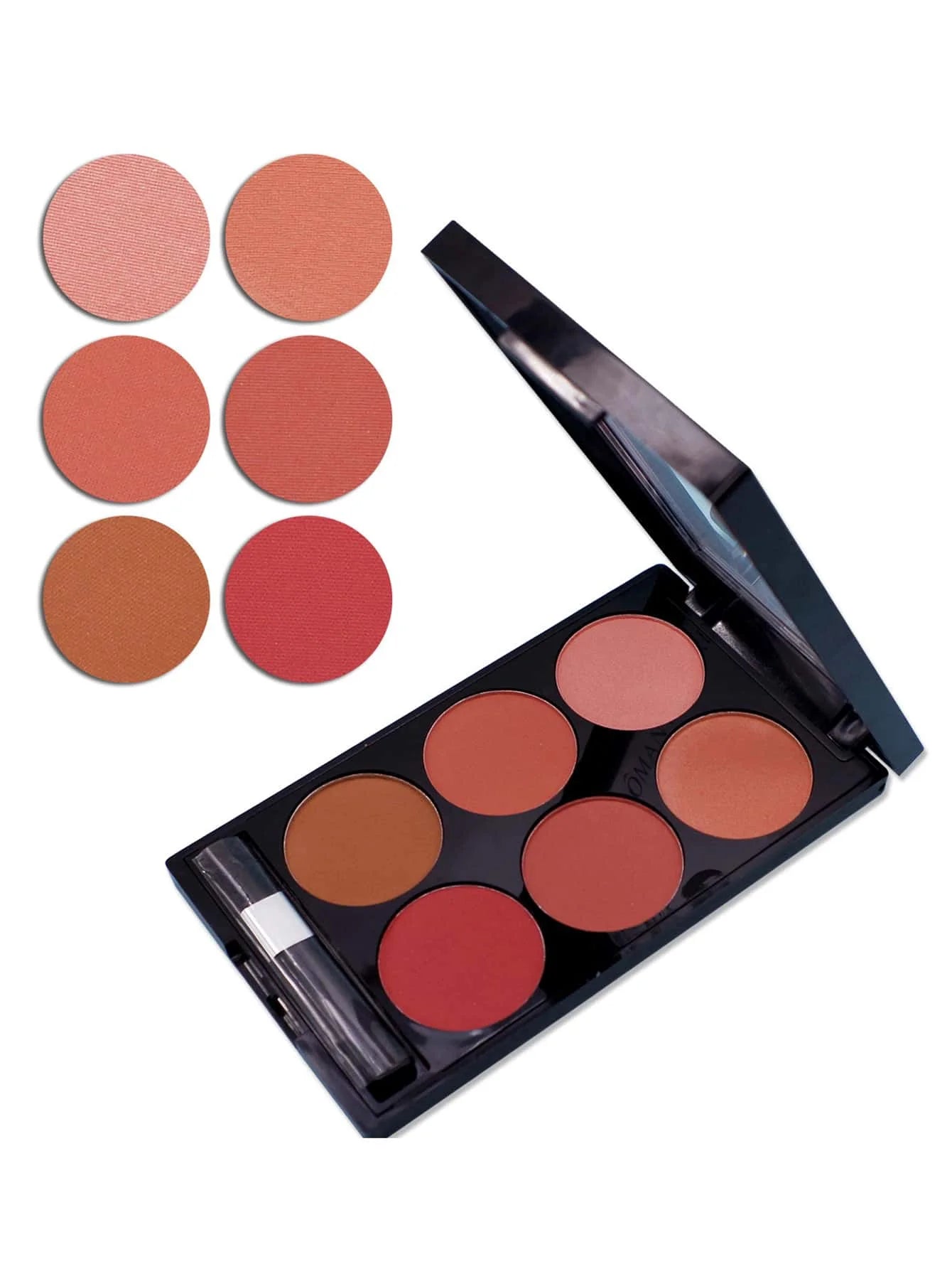 6-color blush and contouring all-in-one palette, pearlescent matte