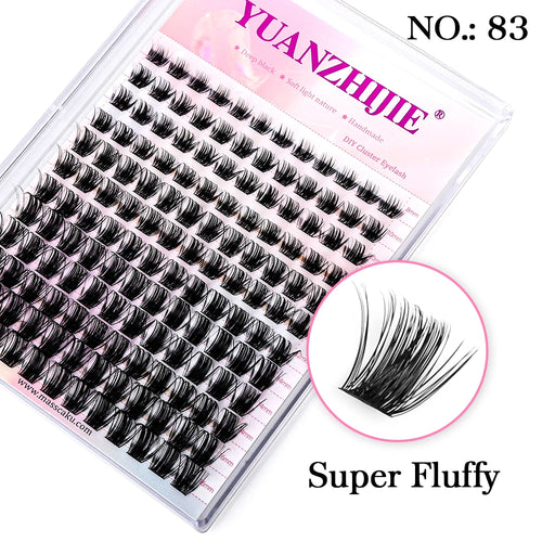 DIY 144 Cluster Lashes YUANZHIJIE free ship Segmented Beam Natural C/D