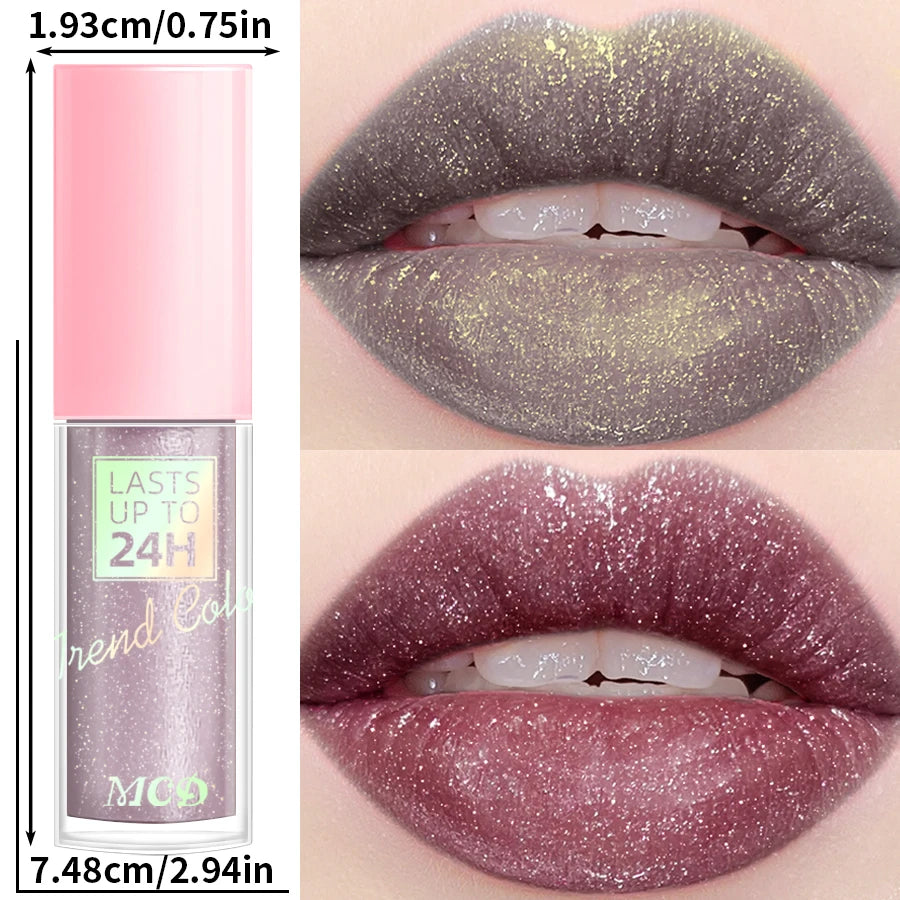 18 Colors Glitter 1pcs Lip Glaze Long Lasting Lip Gloss Waterproof