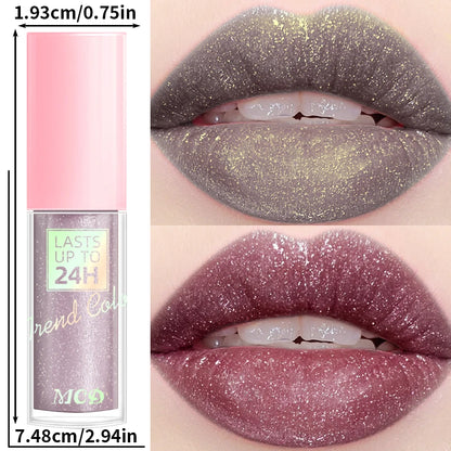 18 Colors Glitter 1pcs Lip Glaze Long Lasting Lip Gloss Waterproof
