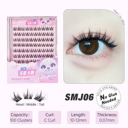 Yelix DIY Clusters Eyelashes Glue-free False Eyelashes Natural Eyelash