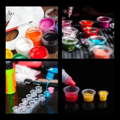 100Pcs Tattoo Ink Cups POSEIDON Plastic Pigment Clear Permanent Makeup