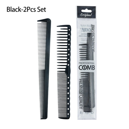 2pcs Set Professional Barbershop Hairdressing Dense Teeth Comb