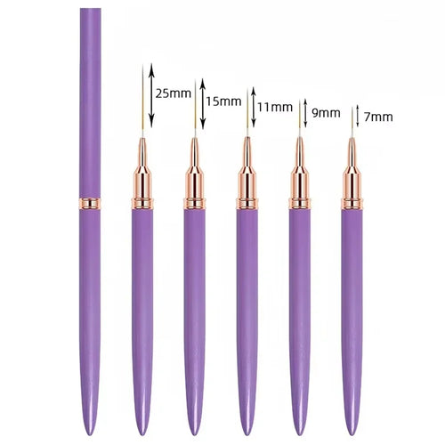 5 In 1 Nail Art Pen Set Brushes Set Elongated Lines Striping Drawing