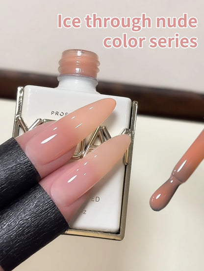 1/6Pcs 15ml Jelly Ice Nude Peelable Polish, UV/LED - set, Formaldehyde