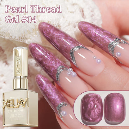 15ML Pearl White Thread Gel Nail Polish  UV/LED Soak Off Gel, Gift For