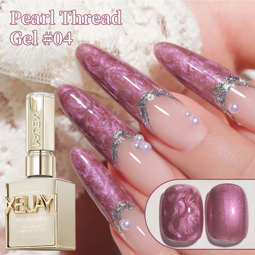 15ML Pearl White Thread Gel Nail Polish  UV/LED Soak Off Gel, Gift For