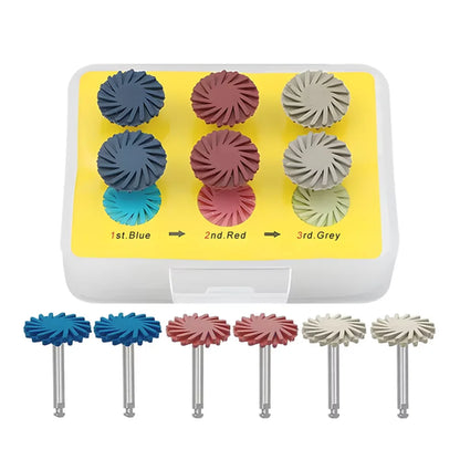 6Pcs/Box Dental Composite Resin Polishing  Disc Rubber Polisher 14mm